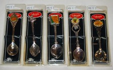 VINTAGE Miniature Souvenir Spoons CALIFORNIA Silver Plated Lot of 5