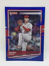 2020 Panini Donruss - Photo Variation Shohei Ohtani #94 Holo Blue Pitching
