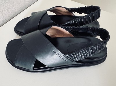 MARNI Sandalen Fussbet Leder schwarz Gr. 41 neu 695 