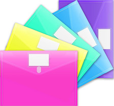 5 Pack Plastic Poly Envelopes Clear Letter A4 Size Document File Folders