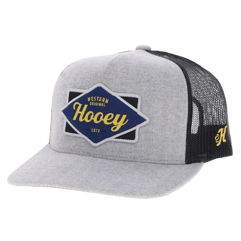 Hooey Men's "Diamond" 6-Panel Grey & Black Trucker Cap 2522T-GYBK
