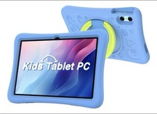 New Kids Tablet 10.1  Android 14   128GB   Blue Protective Case