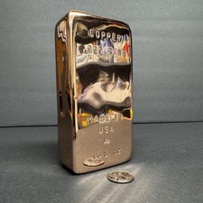 138 oz / 8.625 lb Copper Bar - Mirror Finish On Top And Sides - Bullion - Sealed