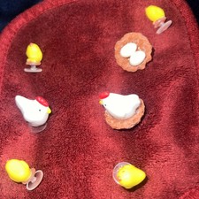 Shoe Charms/crocs, 3-D Chicken, Eggs, Baby Chicks, Set Of 7, Hard Plastic
