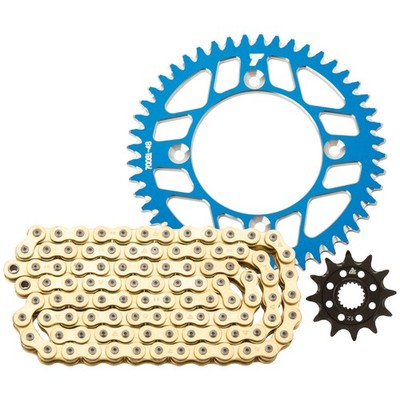 Tusk 215270017711e5-e7b626 Chain & Sprocket Kit-Aluminum Rear/Gold X-Ring Chain