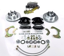 1965 1966 Chevy Car Black Wilwood Disc Brake Kit Drilled Slotted Rotors Master