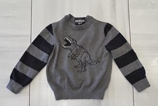 Oshkosh B'Gosh T-Rex Dino Pullover Sweater Size 4T, Gray, Black