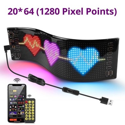 Teufelsaugen Auto Deko LED Pixel Display Bildschirm Programmierbar Schild DIY Text