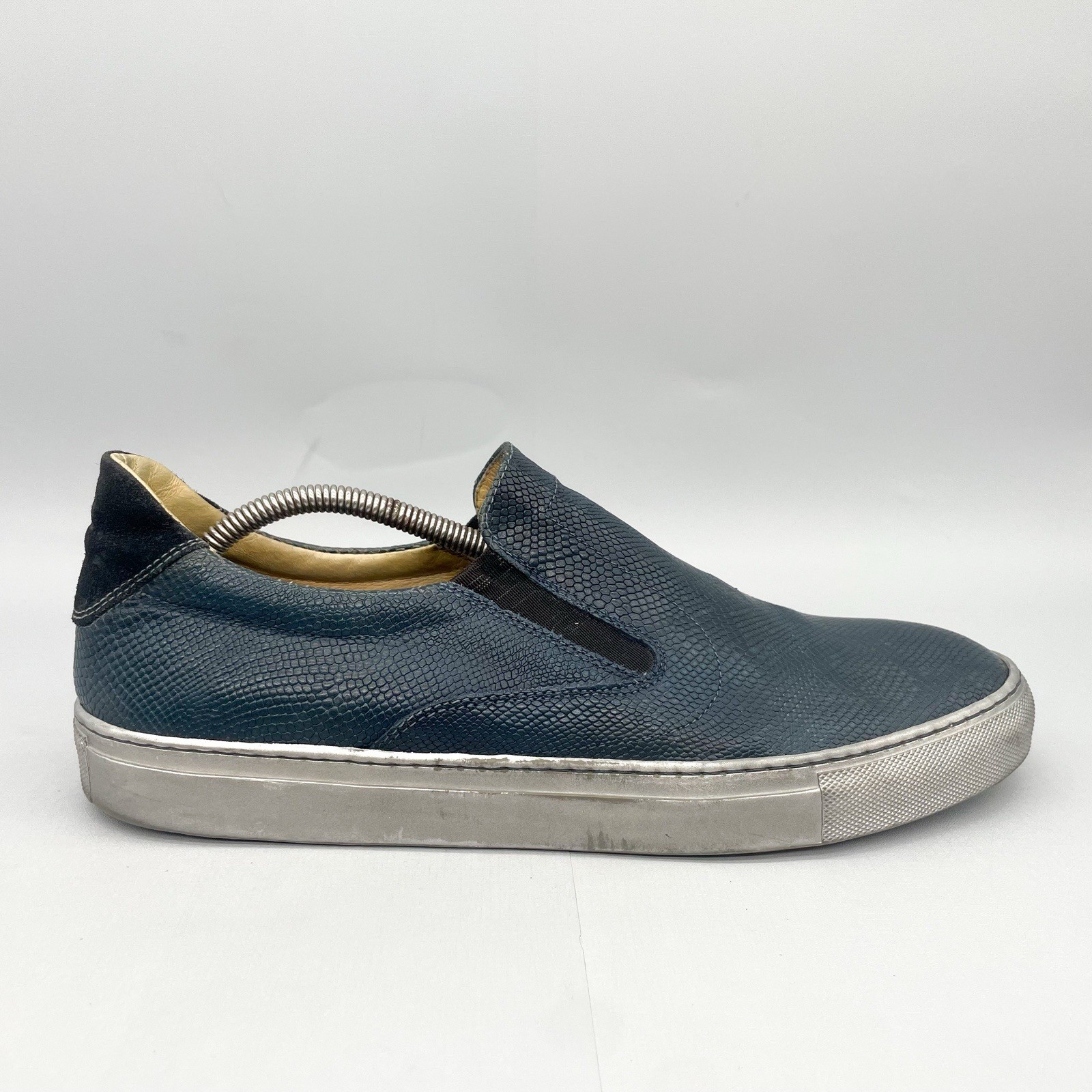 Shoes Blue Snake Leather Casual