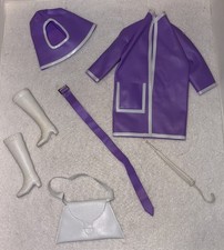 Vintage Maddie Mod 1726 Slick Chick Purple Raincoat 100 Complete MEGO Barbie