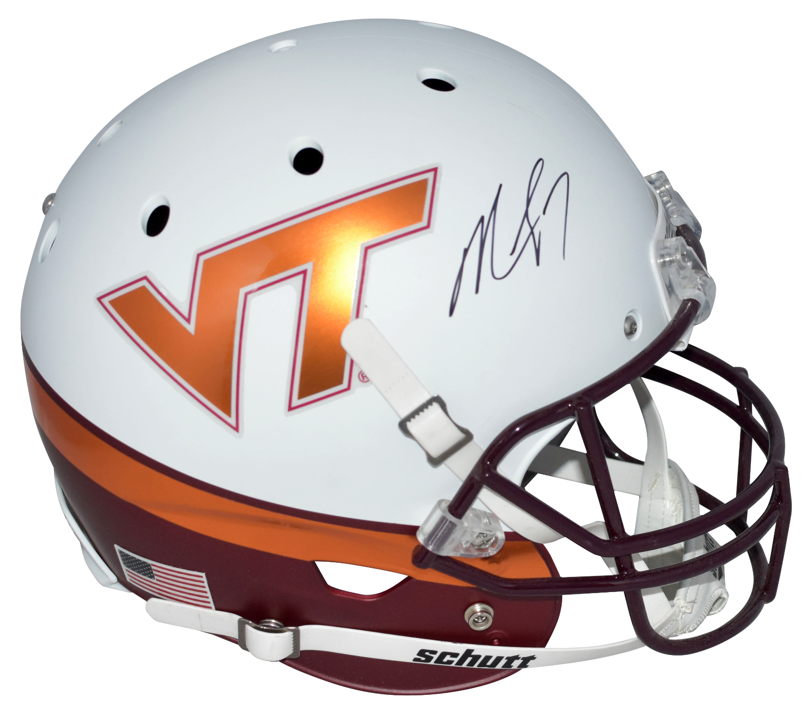 Michael Vick Autographed Signed Virginia Tech Hokies WHITE FULL SIZE HELMET JSA 