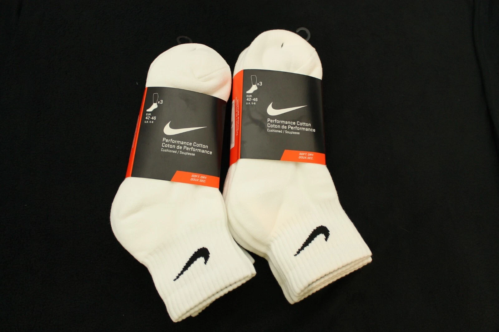 Nike - Cushioned Training Ankle Socks - 6 Pair Mens White Size uk5-8 - EUR 42-46