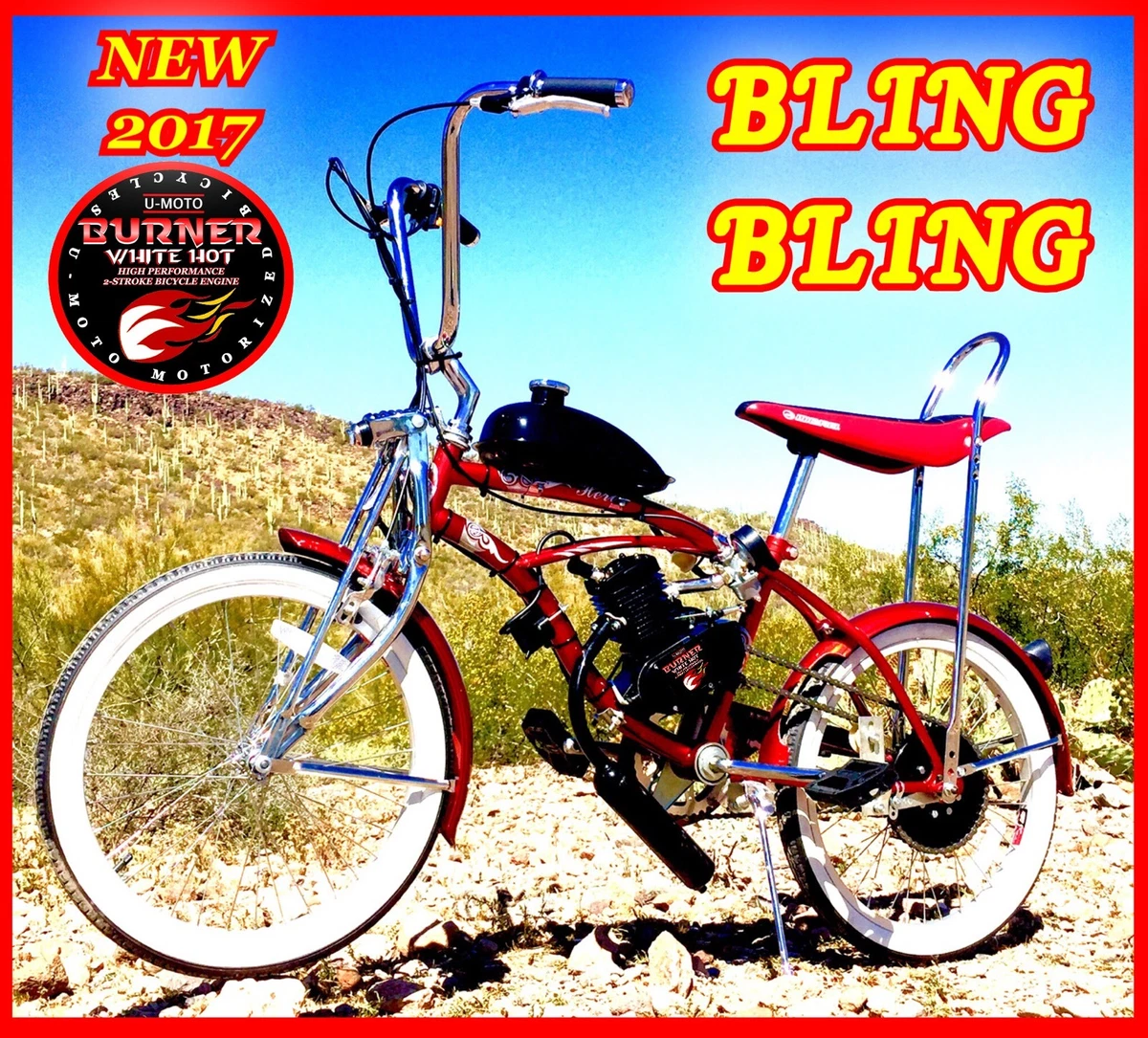 2-STROKE 66CC/80CC MOTORIZED BIKE KIT WITH 20 LOW RIDER RETRO BICYCLE