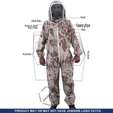 Desert Camo Beekeeper Suit Large - Unzippable Veil, Durable Gear