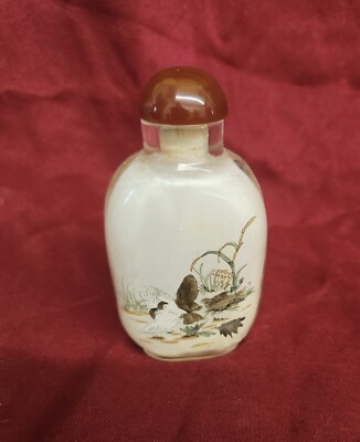 Vintage/antique Chinese reverse painted glass snuff bottle - Very