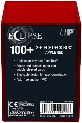 Ultra Pro Eclipse 2 Stück Deckbox: Apple Red - Karten oder Brettspiele Aufbewahrung - Bild 1 von 2