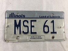 Vintage Illinois License Plate, MSE 61, 1983