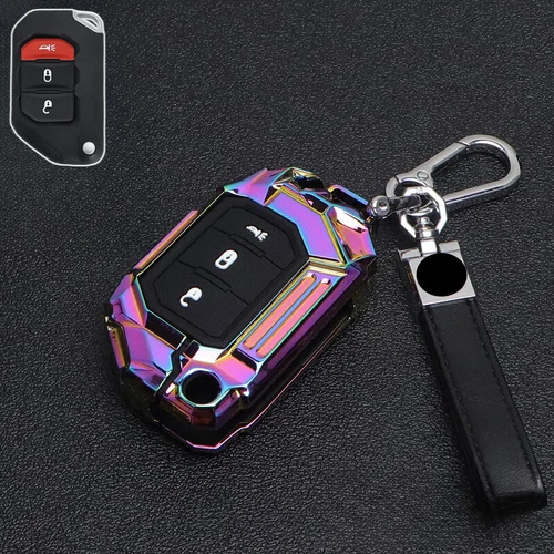 For Jeep Gladiator Wrangler JL JT Zinc Alloy Silicone Car Key Fob Case Cover - Bild 16 von 16
