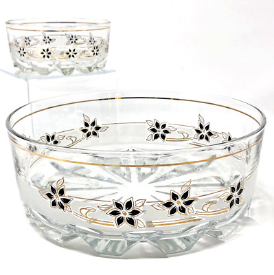 MCM Decover Italy Glass Chip & Dip Elegant Snack Bowl Set VTG Mod 60s