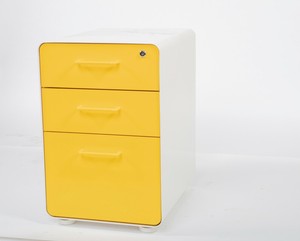 Poppin 3 Drawer Mobile File Cabinet Legal Letter Size Yellow Ebay