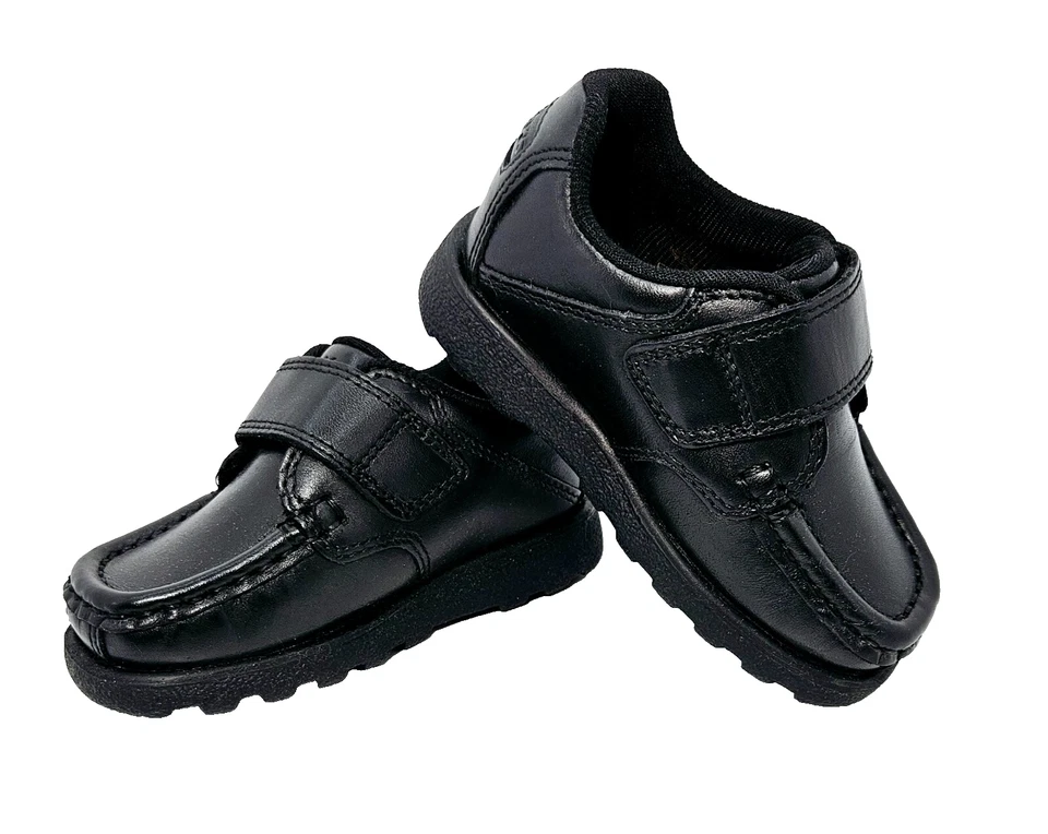 Zapatos Escolares Kickers Niños Cuero Negro Talla 5, Correa Inteligente, Nuevos Sin Caja Foto 2 de 4