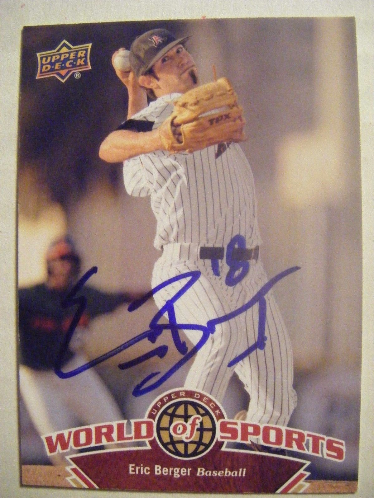 ERIC BERGER signed 2010 Upper Deck World Sport baseball card AUTO