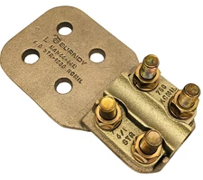BURNDY # NAH4444N REVERSIBLE CAP TERMINAL 4 PAD HOLES BOLTED