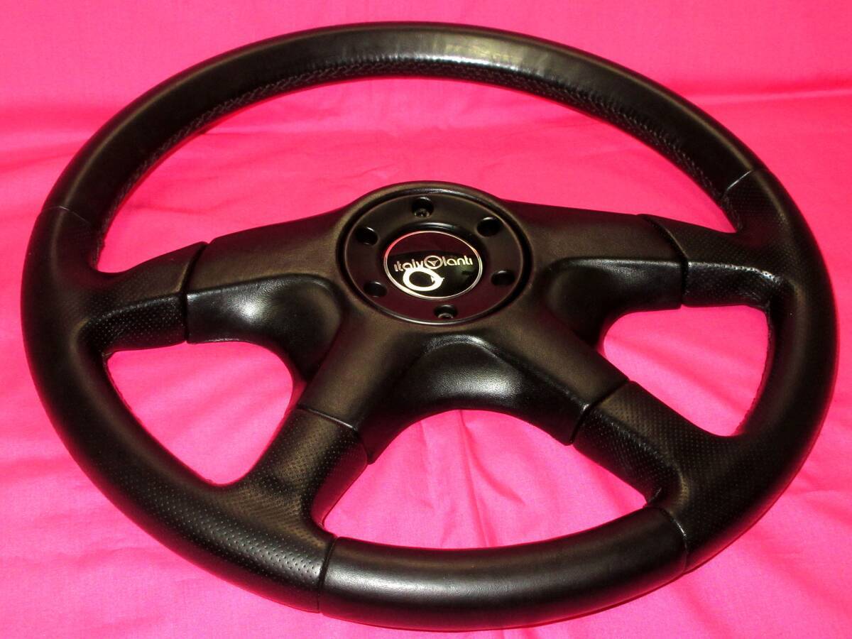 Italvolanti Dolce 37Φ Black Leather Steering Wheel w/ Horn Button