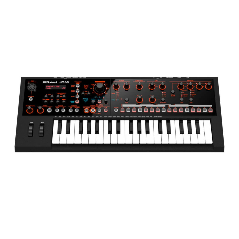 Roland JD-XI 37-Key Interactive Analog Digital Crossover Synthesizer Black - Image 2 of 4