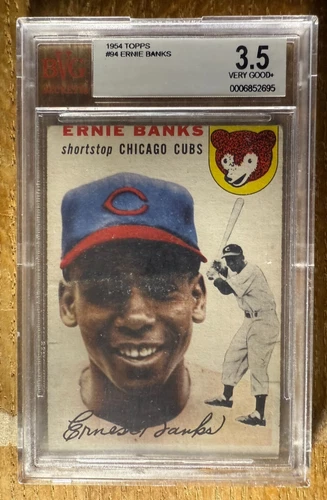 1954 Topps #94 Ernie Banks RC..BVG 3.5 VG+..All-Time HOF Chicago Icon.."Mr. Cub"