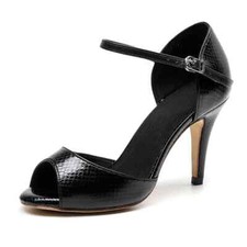 Woman Latin Ballroom Modern Dance shoes Jazz Cuban High Heels Open Toes Stiletto