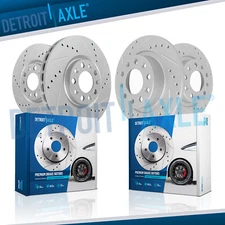 Front Rear Drilled Brake Rotors for Buick LaCrosse Chevy Malibu Equinox Terrain