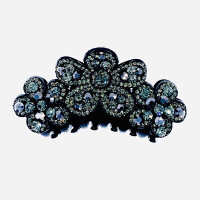 Rhinestone Flower Hair Claw Clip - Handmade Bedazzled Flower Claw Clip: Bejeweled Hair Accessory - Etsy main image 2