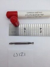 1 NEW USA 7/64" DIAMETER CARBIDE ENDMILL. 2 FL SQ DE. 7/32" LOC (U121)