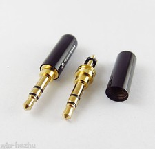 Black 3.5mm Male Plug 3 Pole Stereo Repair Audio Earphones TRS Connector Solder