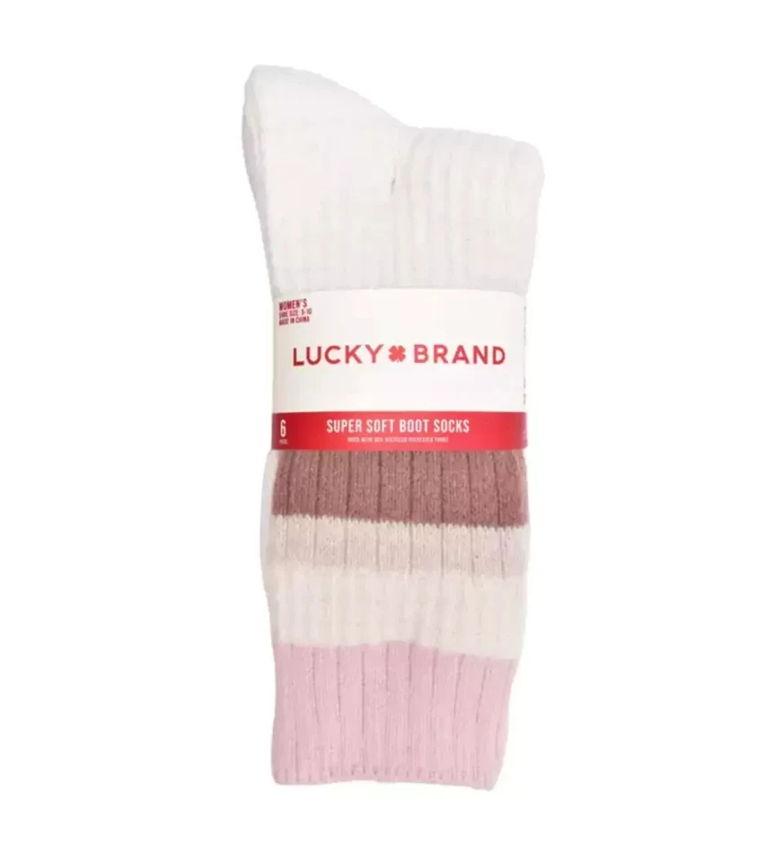 NWT Lucky Brand Women Super Soft Boot Sock 6 Pack Multicolor Sz 5-10 $60 11HL247 - Image 3 of 3