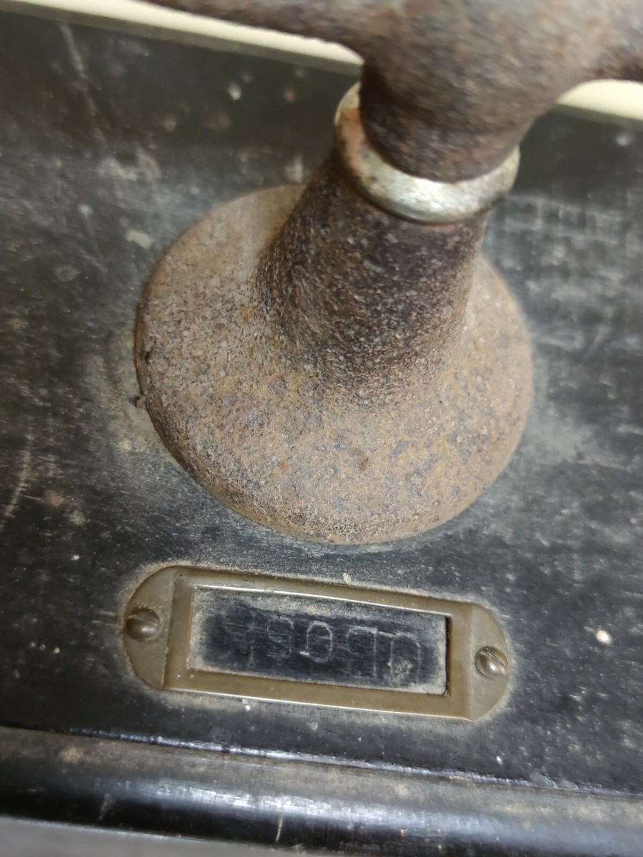 VINTAGE TELEPHONE 1910 PHONE GERMANY METAL WOOD KNOPF BEIM