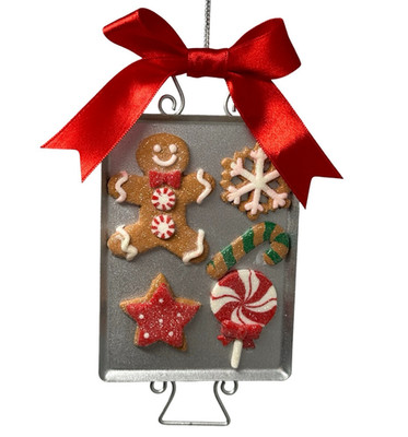 Macy's Holiday Lane Christmas Gingerbread Cookies Baking Sheet Tray Ornament