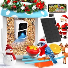 Smart Bird Feeder with Camera 2K Live Real Time Alert AI Identify with 32G...