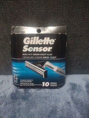 10 Gillette Sensor Razor Comfort Blade Refill Cartridges For All Sensor Razors