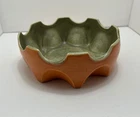 Red Wing Pottery Prismatique Compote #792 – Orange & Green –Belle Kogan Design
