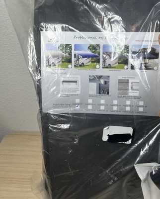 Heavy-Duty 15'2'' RV Awning Fabric Replacement - Weather Resistant Dark Gray