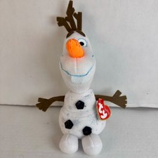 Ty Disney Frozen Sparkle Plush Snowman Stuffed Animal with Tags