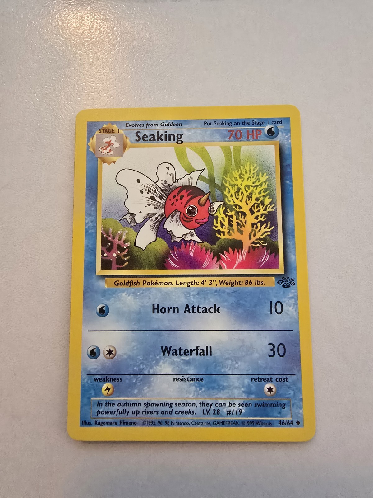 Seaking Pokemon TCG Jungle Seaking #46/64 Uncommon WoTC Vintage NM