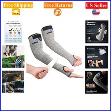 Grey Cut-Resistant Sleeves for Gardening, Kitchen, Welding - 1 Pair
