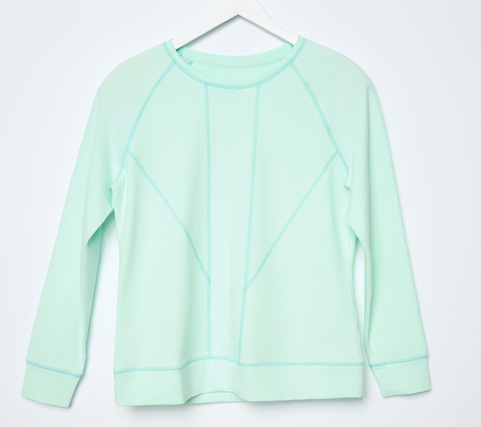 SUNNYLiFE Women's Top Plus Sz 3X Denim & Co. Active French Terry Green A677446