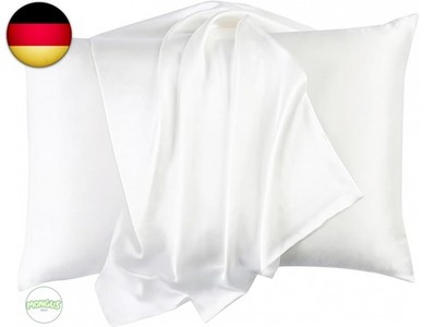 2er Set Maulbeerseide Kissenbezug, 100% Seidenkissenbezug 40x80cm für Haar und 