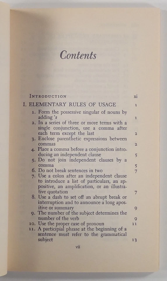 1979 Strunk & White THE ELEMENTS OF STYLE Third Edition grammar writing indexed - Image 4 of 4