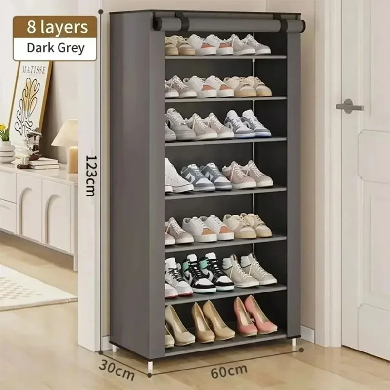 Zapatero de tela a prueba de polvo para sala de estar pasillo del hogar zapatero económico Mul