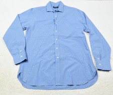 Polo Ralph Lauren Shirt Mens 16.5 Blue Plaid Long Sleeve Button-Up Cotton